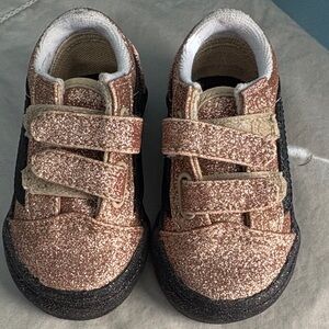 Vans Glitter Velcro Sneakers - Gold and Black